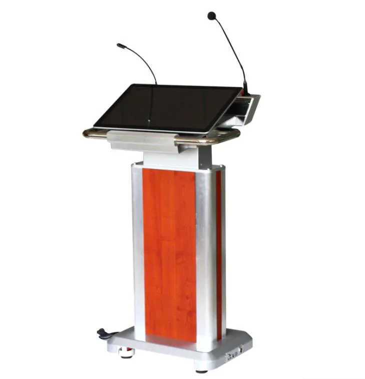 High -End Digital Speech Aluminium Steel Podium for Lecture Hall