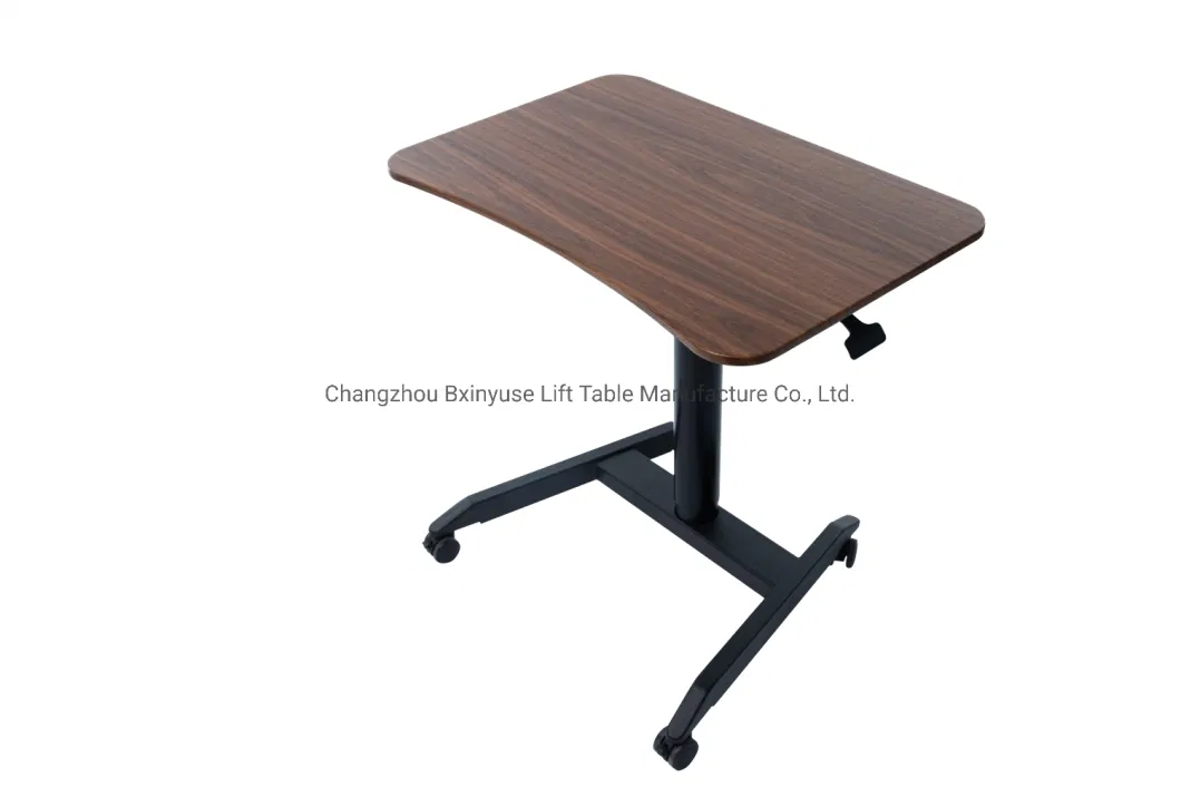 School Furniture Gas Spring Adjustable Desk / Walnut Color Lectern