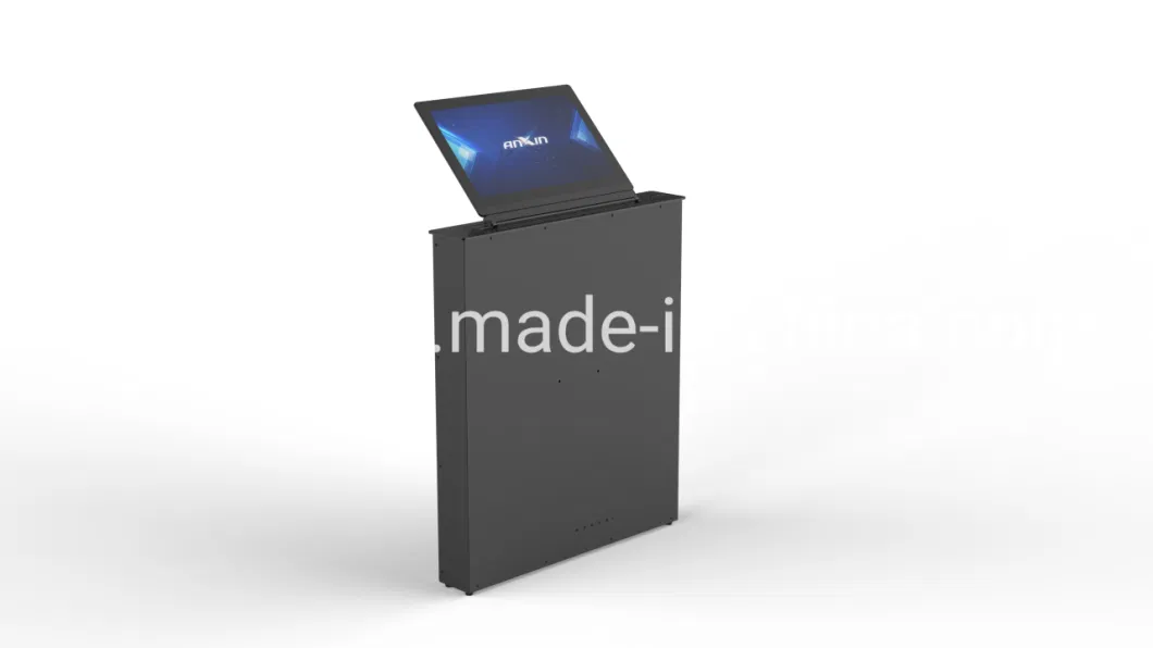 Intelligent Motorized Retractable Monitor Lift Integrated with HD Touch Control Screen, Rear Signature Display and Optional Camera, Microphone for Meeting Room