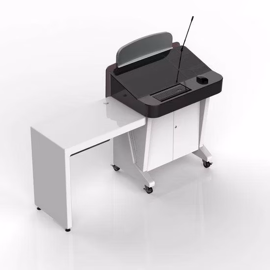Contemporary Clear Acrylic Lectern & Podium with Storage Shelf Teacher Podium