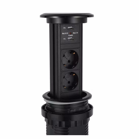 Circular Electric Multimedia Desktop Socket for Conference Room